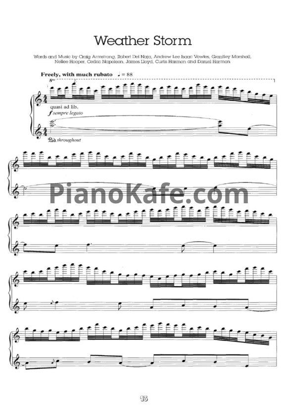 Ноты Craig Armstrong - Weather Storm - PianoKafe.com