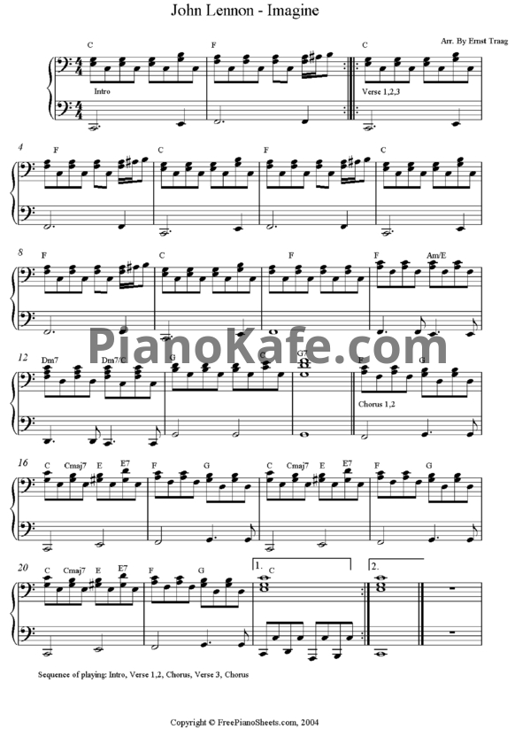 Ноты John Lennon - Imagine - PianoKafe.com