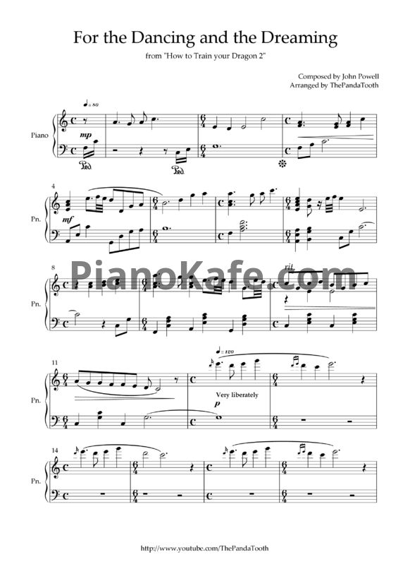 Ноты John Powell - For the dancing and the dreaming - PianoKafe.com