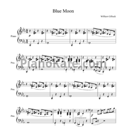 Ноты William Gillock - Blue moon - предпросмотр