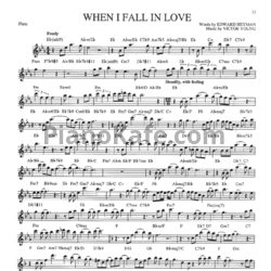 Ноты Celine Dion - When I fall in love (Переложение для флейты) - предпросмотр