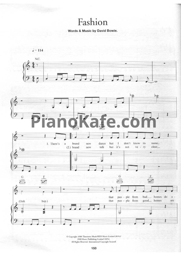 Ноты David Bowie - Fashion - PianoKafe.com