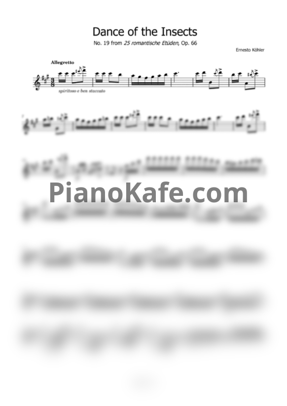 Ноты Ernesto Köhler - Insects' dance - PianoKafe.com