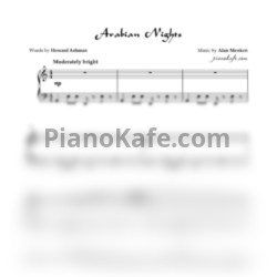 Ноты Alan Menken - Arabian nights - предпросмотр