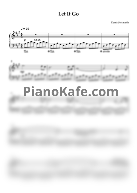 Ноты Denis Stelmakh - Let it go (Deluxe Version) - PianoKafe.com