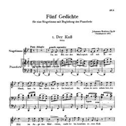 Ноты И. Брамс - Пять стихотворений (Op. 19) - предпросмотр