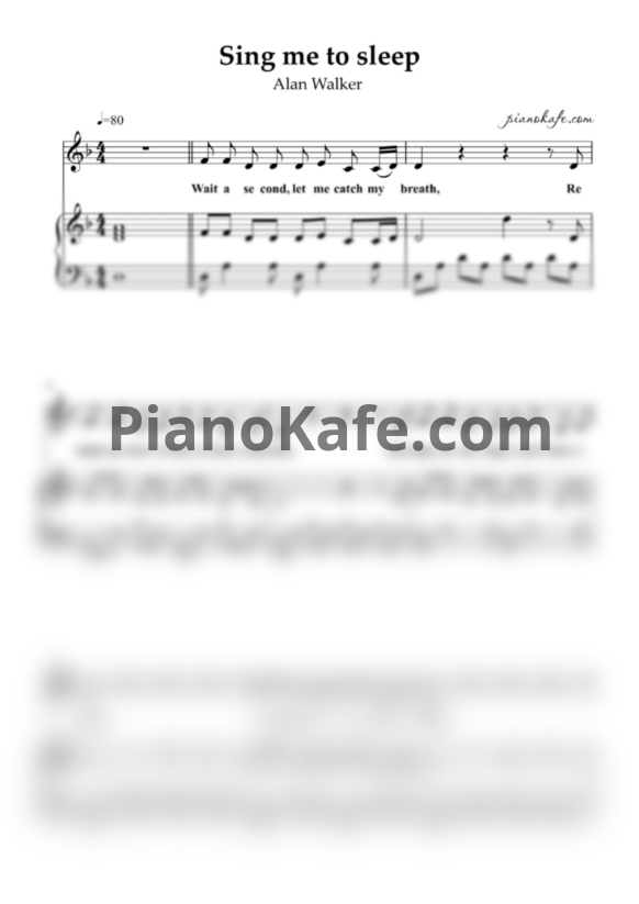 Ноты Alan Walker - Sing me to sleep (Версия 2) - PianoKafe.com