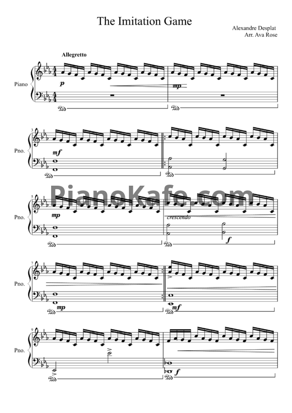 Ноты Alexandre Desplat - The imitation game - PianoKafe.com
