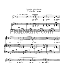 Ноты Камиль Сен-Санс - Лунный свет - предпросмотр