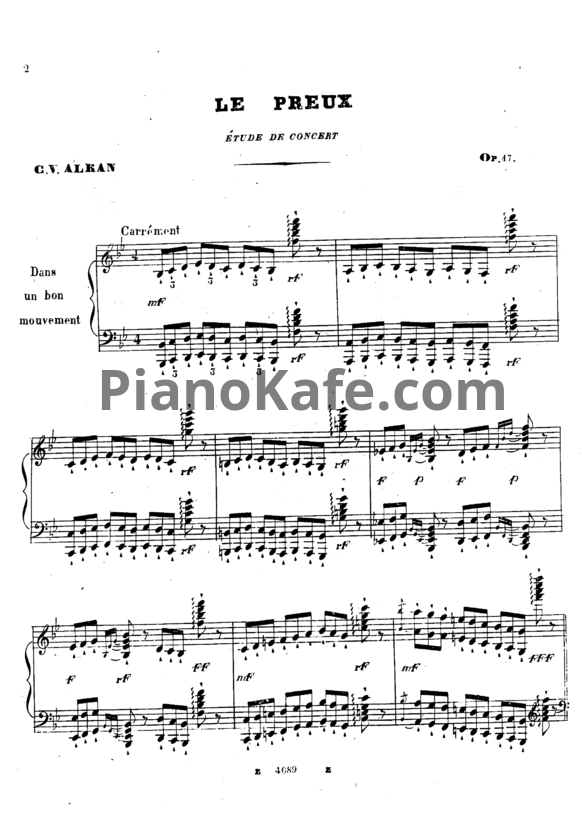 Ноты Шарль Алькан - Le preux (Op. 17) - PianoKafe.com