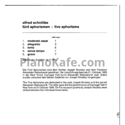 Ноты Альфред Шнитке - 5 афоризмов для фортепиано (Op. 215) - предпросмотр