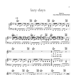 Ноты Enya - Lazy days - предпросмотр