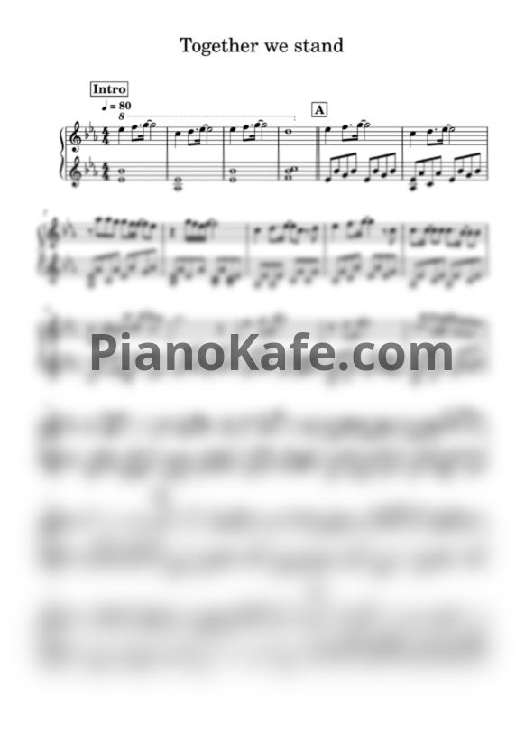 Ноты Ariana Greenblatt - Together we stand - PianoKafe.com