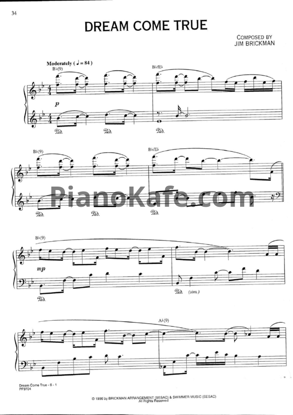 Ноты Jim Brickman - Dream come true - PianoKafe.com