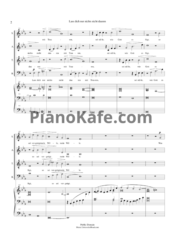 Ноты И. Брамс - Духовное песнопение для четырёхголосного смешанного хора и органа (Op. 30) - PianoKafe.com