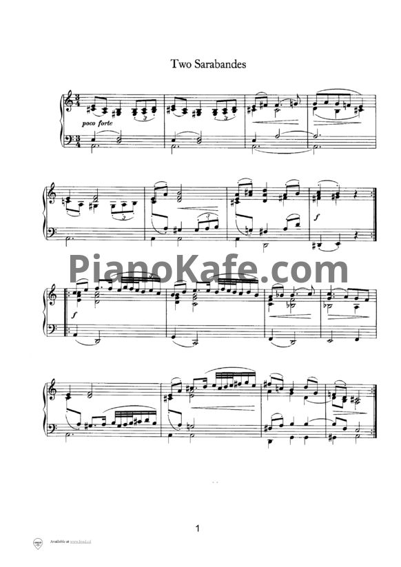 Ноты И. Брамс - Две сарабанды (WoO 5) - PianoKafe.com