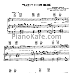 Ноты Justin Timberlake - Take it from here - предпросмотр