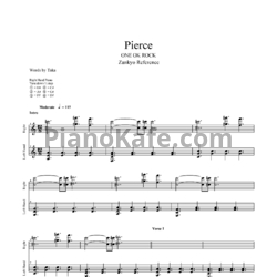 Ноты One Ok Rock - Pierce - предпросмотр