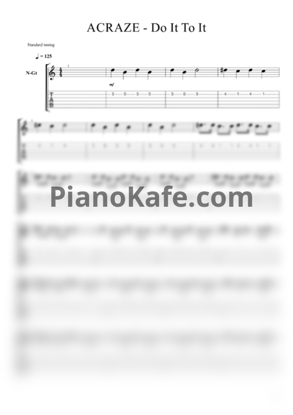 Ноты ACRAZE - Do it to it - PianoKafe.com