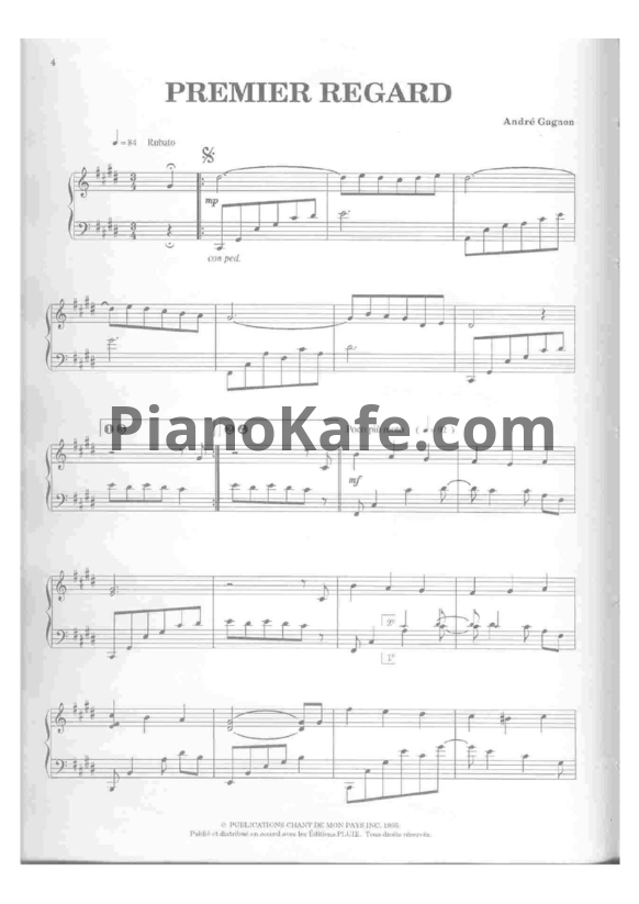 Ноты Andre Gagnon - Selection speciale (Книга нот) - PianoKafe.com
