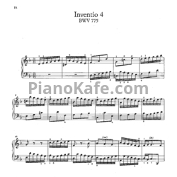 Ноты И. Бах - Инвенция №4 (BWV 775) - предпросмотр