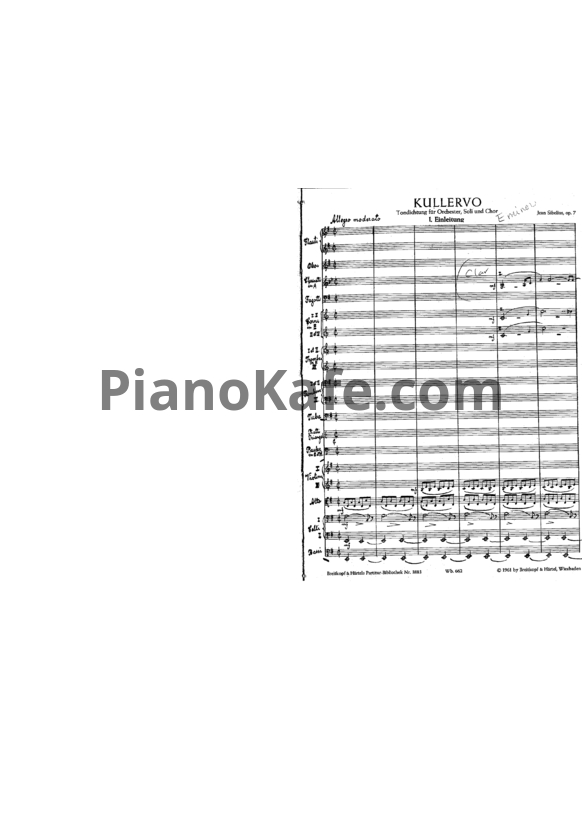 Ноты Ян Сибелиус - Куллерво (Op. 7, партитура) - PianoKafe.com