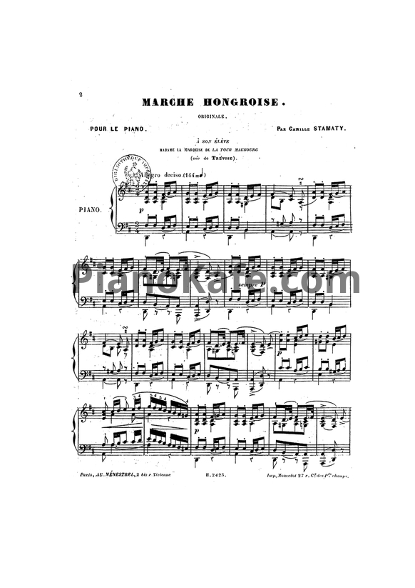 Ноты Камиль Стамати - Marche hongroise (Op. 32) - PianoKafe.com