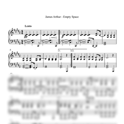 Ноты James Arthur - Empty space (Vevo Live Performance) - предпросмотр