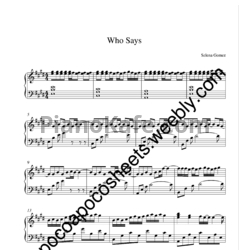 Ноты Selena Gomez & The Scene - Who says - предпросмотр