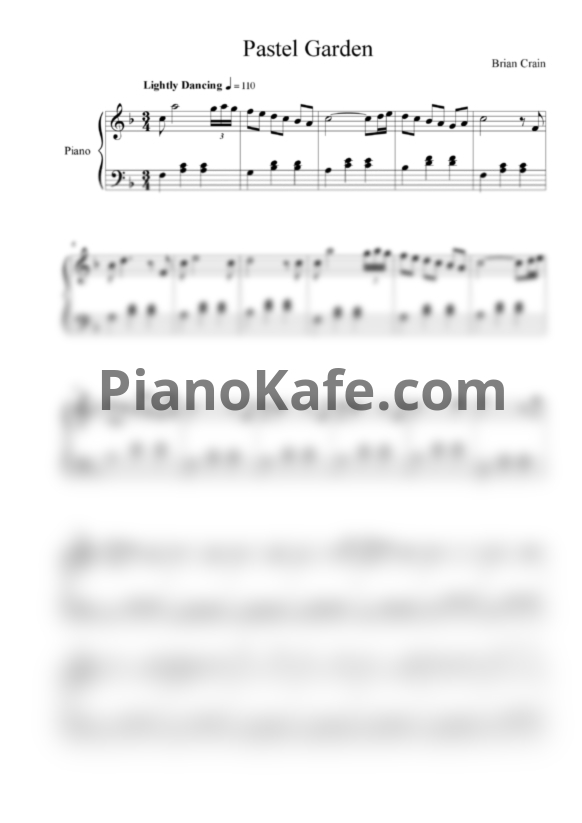 Ноты Brian Crain - Pastel garden - PianoKafe.com