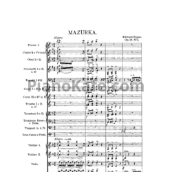 Ноты Эдуард Элгар - Мазурка для оркестра (Op. 10, №1, Партитура) - предпросмотр