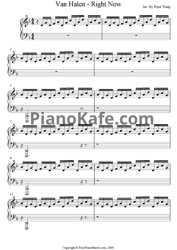 Ноты Van Halen - Right Now - PianoKafe.com