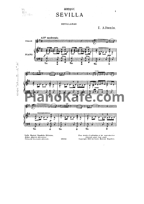 Ноты И. Альбенис - Испанская сюита (Клавир) - PianoKafe.com