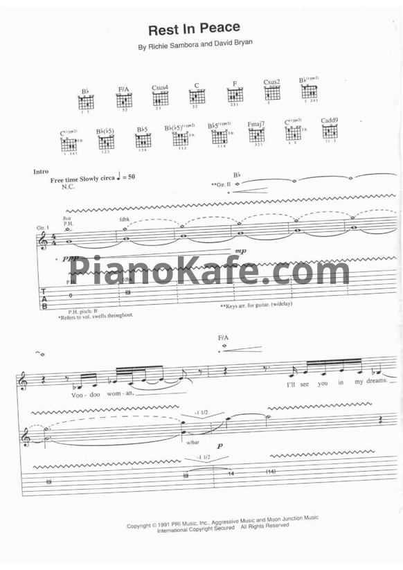 Ноты Richie Sambora - Stranger in this town (Книга нот) - PianoKafe.com