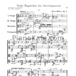 Ноты Антон Веберн - Шесть багателей (Op. 9) - предпросмотр