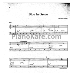Ноты Bill Evans - Blue in green - предпросмотр