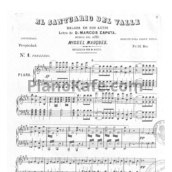 Ноты Мигель Маркес - Сарсуэла "Святилище долины" (Клавир) - предпросмотр