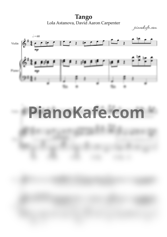Ноты Lola Astanova, David Aaron Carpenter - Tango - PianoKafe.com