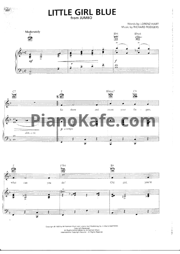 Ноты Richard Rodgers - Little girl blue - PianoKafe.com