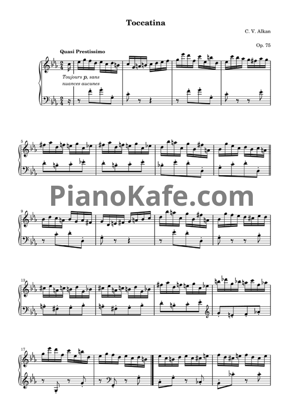 Ноты Шарль Алькан - Токкатина (Op. 75) - PianoKafe.com