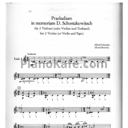 Ноты Альфред Шнитке - Прелюдия для двух скрипок (Памяти Д. Шостаковича) - предпросмотр