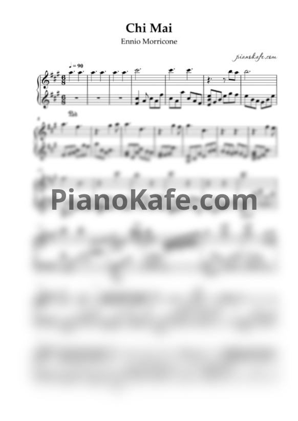 Ноты Ennio Morricone - Chi Mai (Piano cover) - PianoKafe.com