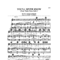 Ноты Frank Sinatra - You'll never know - предпросмотр