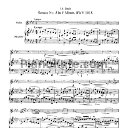 Ноты И. Бах - Соната №5 фа минор (BWV 1018) - предпросмотр