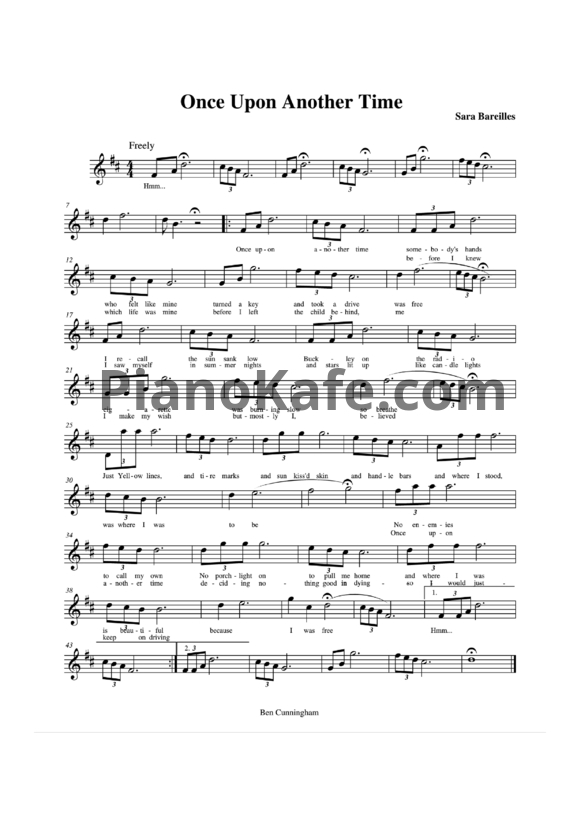Ноты Sara Bareilles - Once upon another time - PianoKafe.com