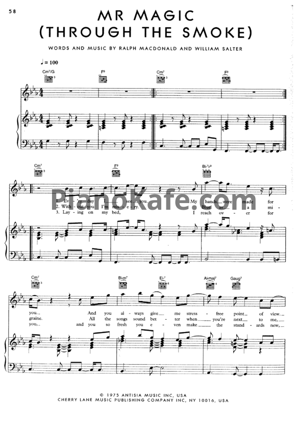 Ноты Amy Winehouse - Mr magic (Through the smoke) - PianoKafe.com