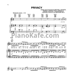 Ноты Michael Jackson - Privacy - предпросмотр
