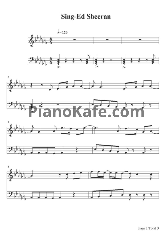 Ноты Ed Sheeran - Sing - PianoKafe.com