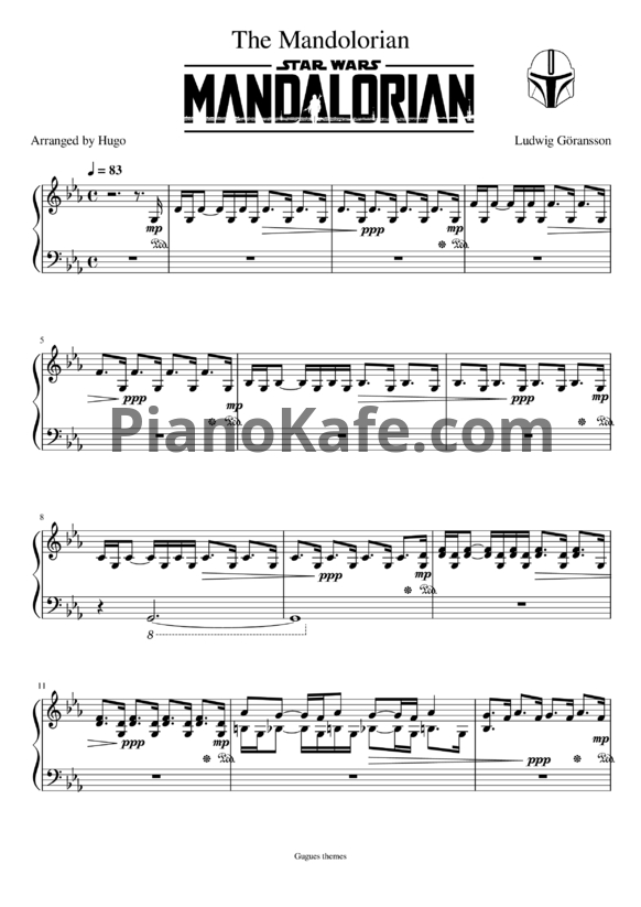 Ноты Ludwig Göransson - The Mandalorian - PianoKafe.com