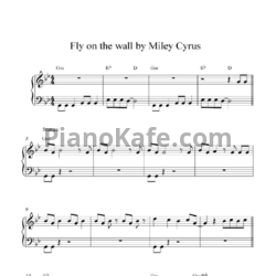 Ноты Miley Cyrus - Fly on the wall - предпросмотр